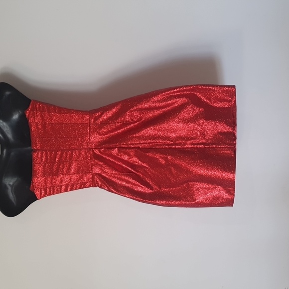 Meshki Size XS (approx 8) Red Sparkle Strapless Dress - Picture 4 of 8
